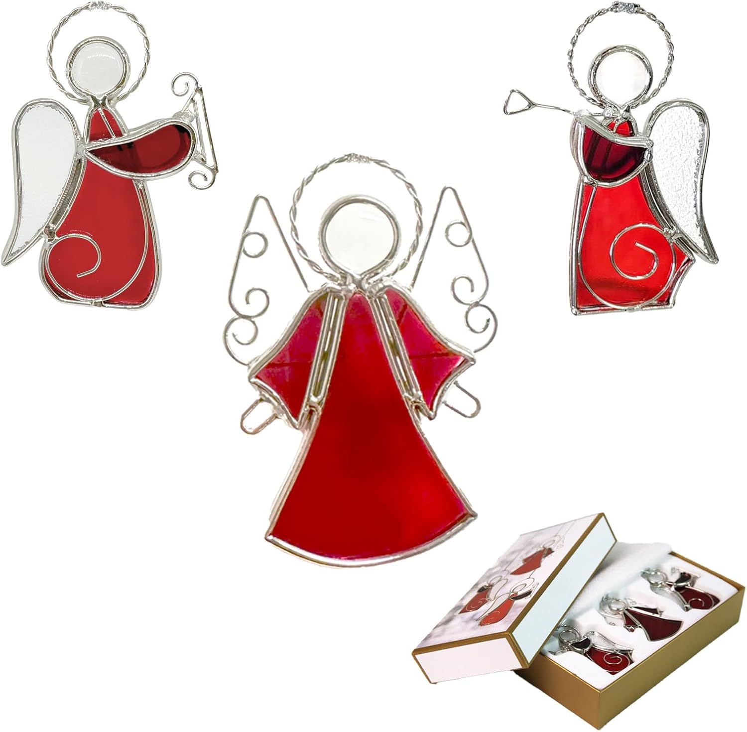 Stained Glass Window Hanging, Angel Suncatcher for Indoor Windows Home Wall Garden Home Decor, Tiffany Style Handcrafted,Angel Theme Gifts for Mom Women - Image 8