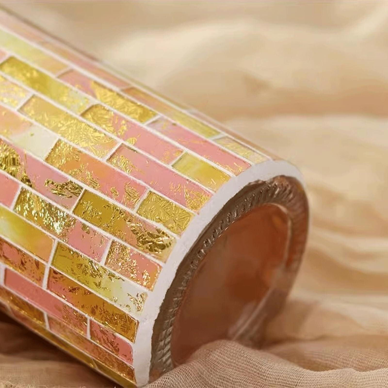 Dispenser di sapone ricaricabile da bagno con manico in vetro dal design a mosaico, adatto for l'uso di nuovi elementi essenziali for la casa