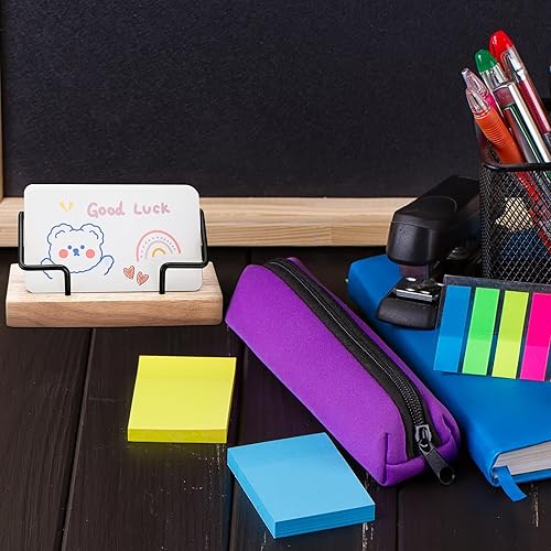 Miniatura 6 de Amyhill 2 piezas de madera para tarjetas de visita para escritorio, soporte de exhibición de tarjetas de visita de madera, soporte para postales