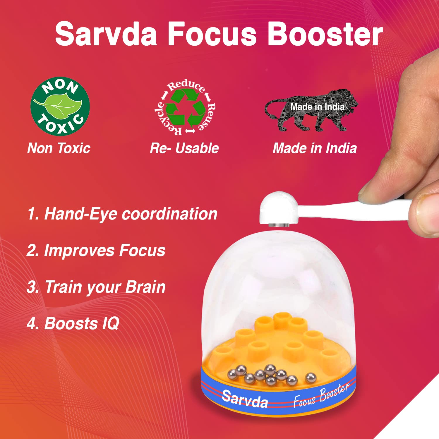 Sarvda Birthday Return Gifts For Kids - Pack Of 40 Focus Booster Toys For Boys And Girls Age 3-12 Years Red 4