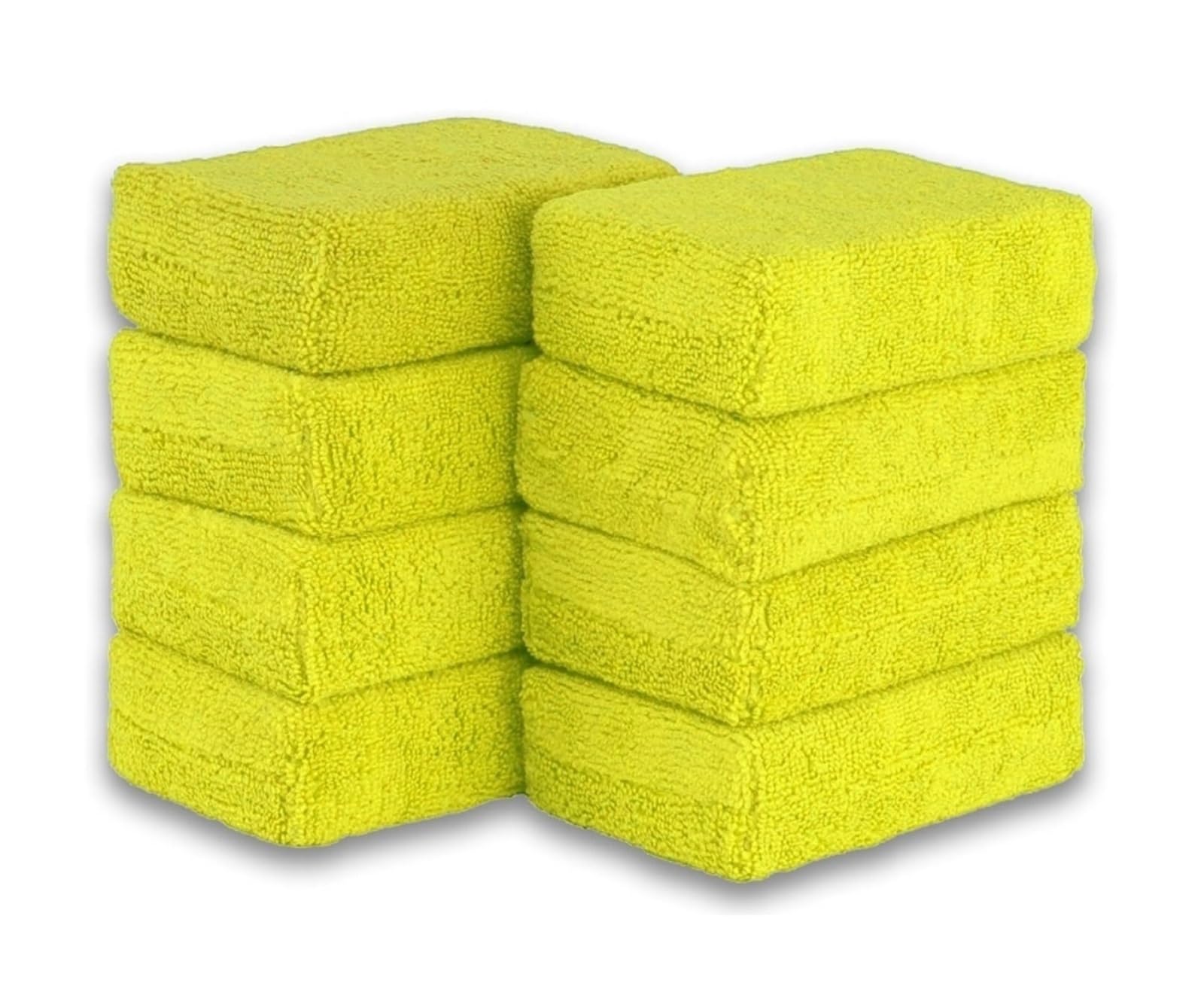 8 szt. gąbek do aplikacji wosku samochodowego z mikrofibry, miękka gąbka czyszczenia samochodów, prostokątna pianka pielęgnacji lakieru, polerowanie(8PCS Yellow)