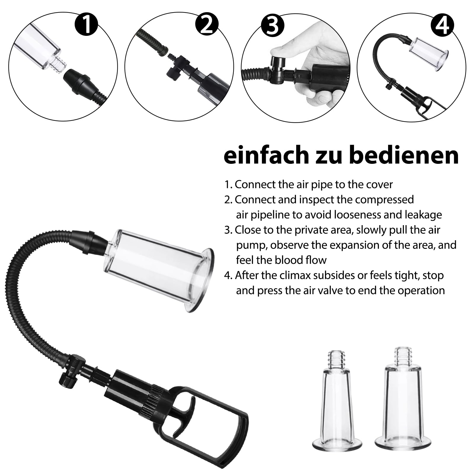 Ventouse de mamelon extra forte 3pcs avec Extracteur d'air manuel, Tétons Stimulation sex toys Pour Femme Couple, sex toys Pour Femme Couple
