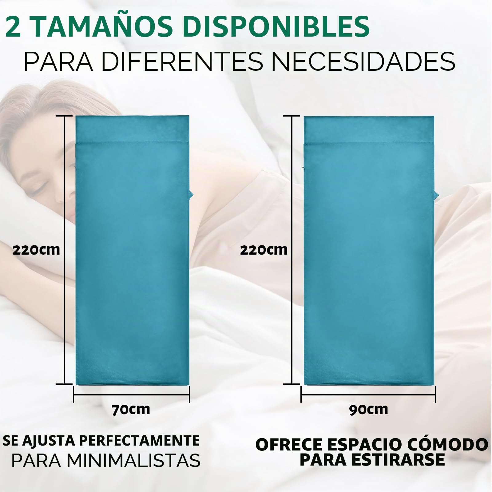 Saco de Dormir Ultraligero de satén, 220g/280g Saco de Dormir Fino con Funda y Cremallera bidireccional, Ideal para hostales y Viajes de mochilero, imprescindible para el Senderismo
