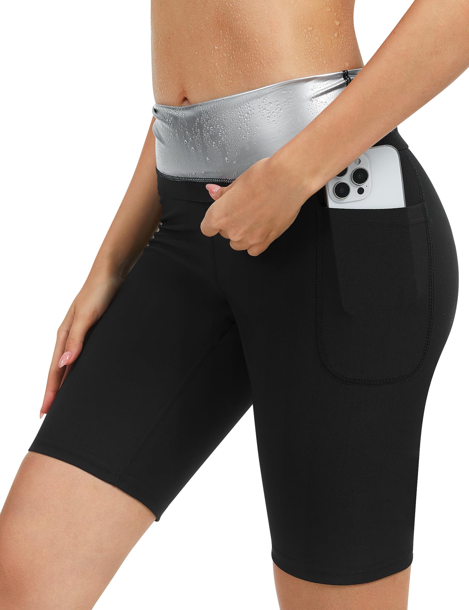 Kiiwah Leggings Dimagranti Effetto Sauna Donna con Tasca per Sport Yoga Fitness
