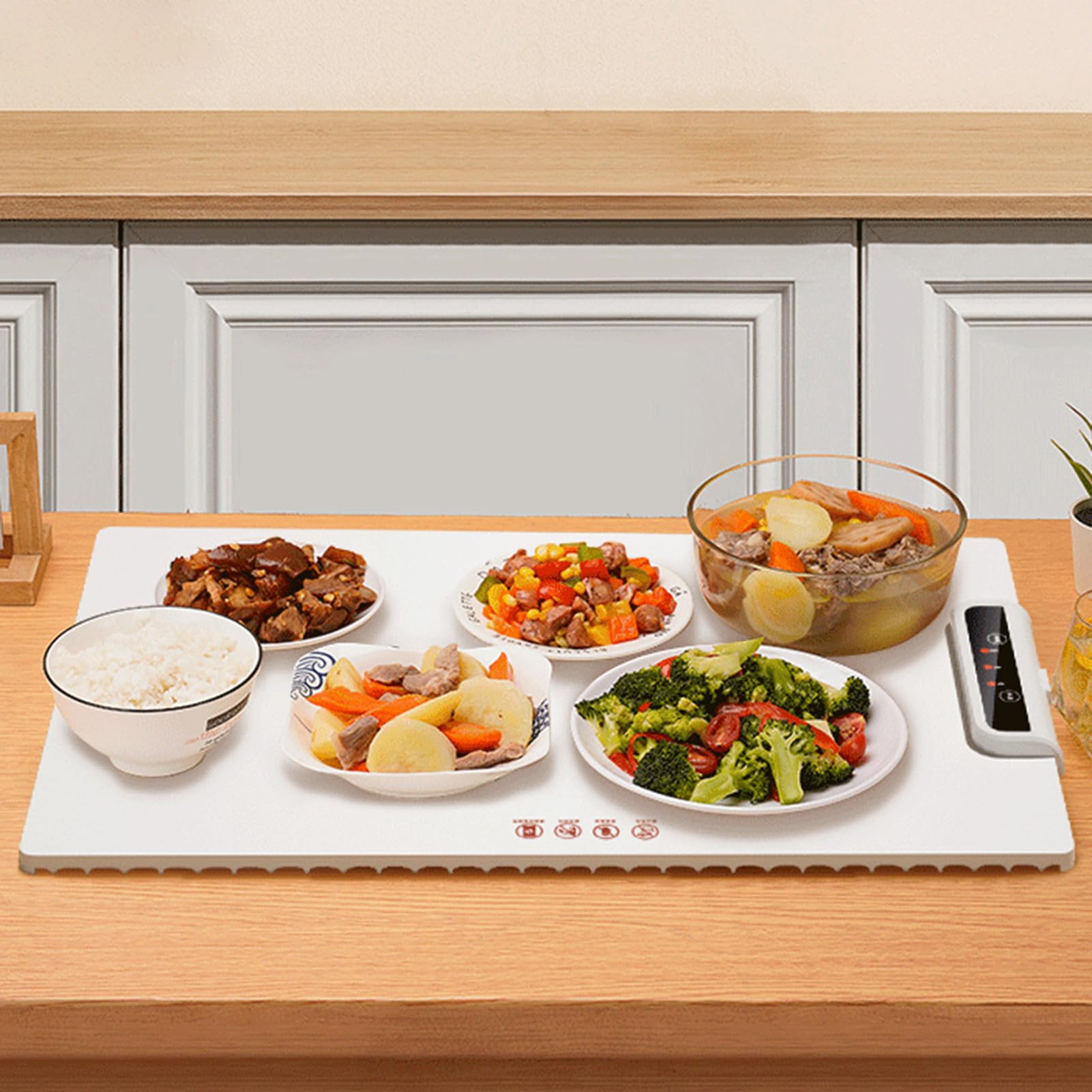 2024 Draagbare elektrische verwarmingsplaat, verstelbare temperatuur hittebestendige siliconen verwarmde snijplank, opvouwbare warme snijplank, voedselverwarmer voor familiefeest familierestaurant Wit 2024 Draagbare elektrische verwarmingsplaat, verstelbare temperatuur hittebestendige siliconen verwarmde snijplank, opvouwbare warme snijplank, voedselverwarmer voor familiefeest familierestaurant Wit