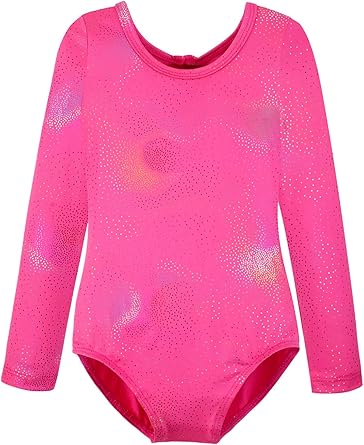 HOZIY Leotards for Girls Ballet Gymnastics Sleeveless Long Sleeve Colorful Sparkles Aqua Blue Pink Purple Solid