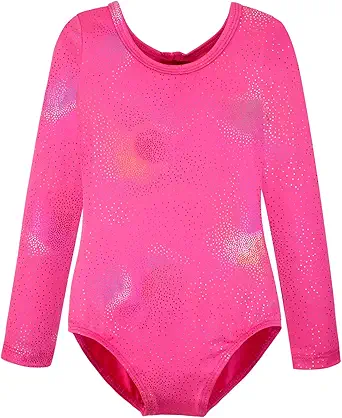 HOZIY Leotards for Girls Ballet Gymnastics Sleeveless Long Sleeve Colorful Sparkles Aqua Blue Pink Purple Solid