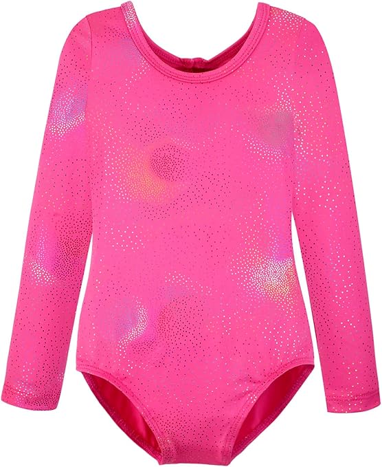 HOZIY Leotards for Girls Ballet Gymnastics Sleeveless Long Sleeve Colorful Sparkles Aqua Blue Pink Purple Solid