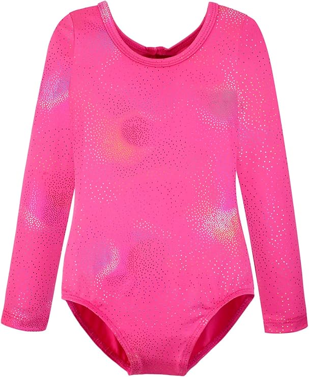 HOZIY Leotards for Girls Ballet Gymnastics Sleeveless Long Sleeve Colorful Sparkles Aqua Blue Pink Purple Solid