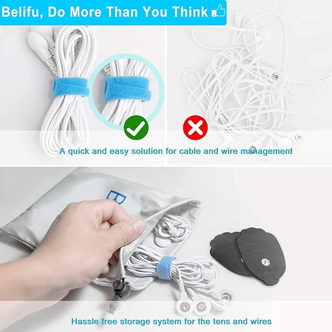 Overall, the Belifu Dual Channel TENS EMS Unit is a versatile and effective tool for managing pain and promoting muscle relaxation. It is a popular choice among individuals seeking a non-invasive and drug-free alternative for pain relief and physical therapy. The device is compact, lightweight, and portable, making it ideal for use at home, at work, or on the go. Description by ChatGPT.