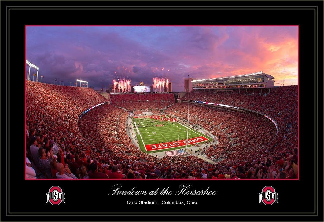 Sundown at the Horseshoe Framed Ohio Stadium Print
