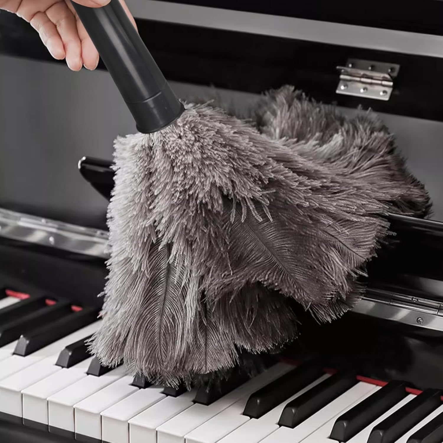 Retractable Feather Duster-Genuine Ostrich Feathers,Anti-Static,Reusable Eco-Friendly Handheld Cleaning for Keyboard,Home,Car,Office(10 to 15 Inches) 6 Pack