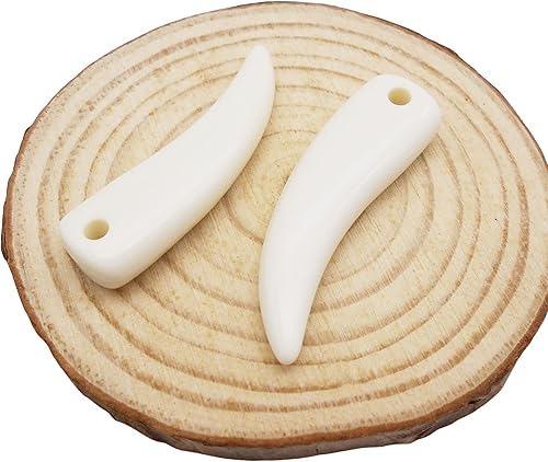 Julie Wang Dije de diente de lobo de resina para Halloween, 90 piezas para collares, aretes, pulseras, joyería, decoración del hogar, suministros de