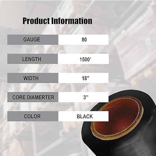 Miniatura 9 de 8NET - Rollos de película de plástico de 18 pulgadas x 1,500 pies, color verde de calibre 80 resistente para embalaje, mudanza y embalaje, 4 rollos