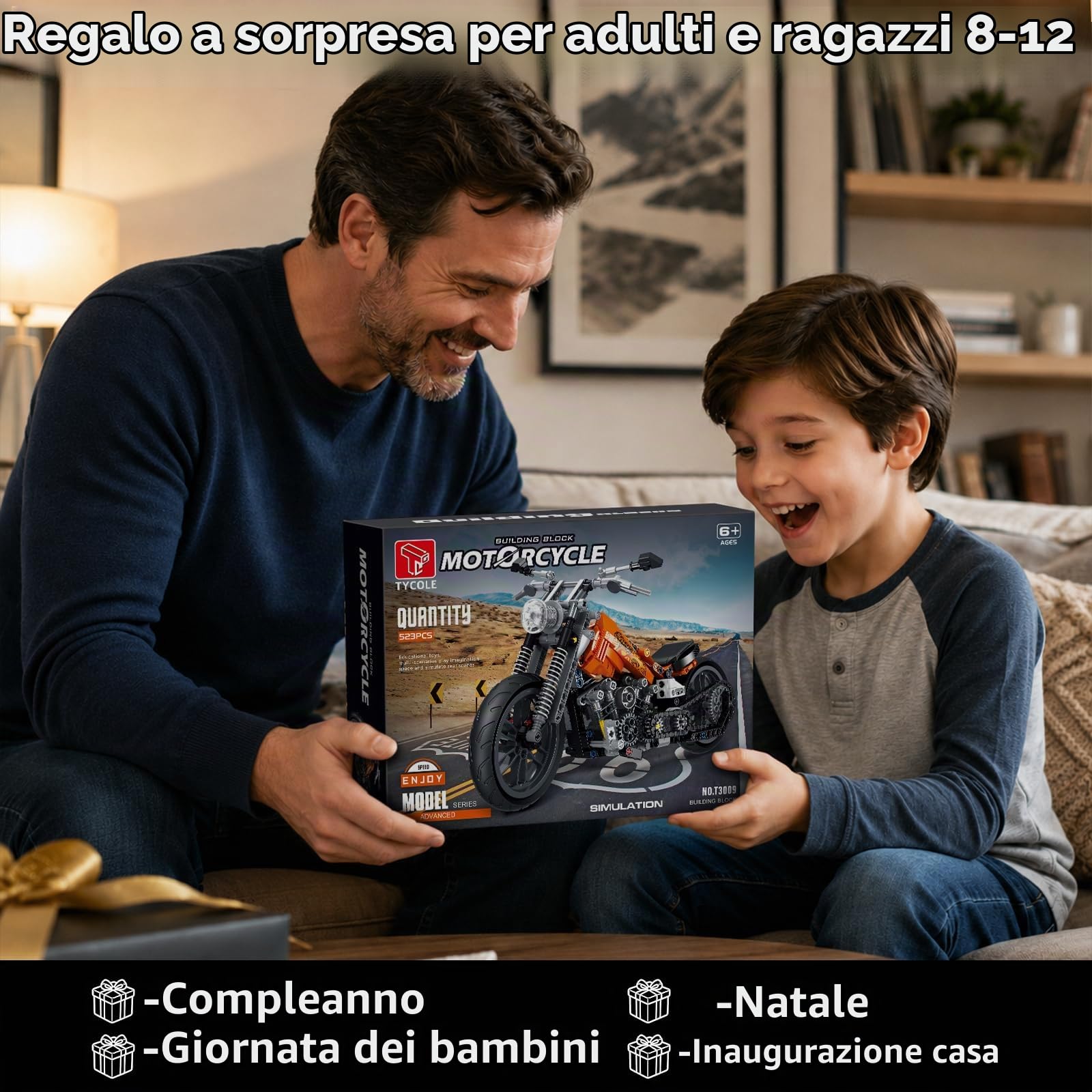 TYCOLE Moto Fiamma in Mattoncini, Set da Costruzione, Modello da Collezione