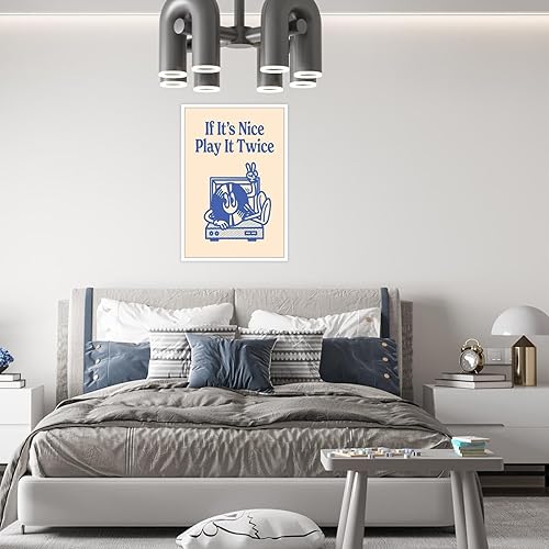 Miniatura 5 de Pósteres de lona vintage de tocadiscos divertidos de los años 90, portadas de álbumes de música, arte de pared moderno If It'S Good Play It Twice