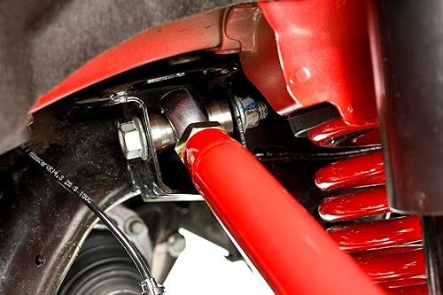 Miniatura 3 de BMR Brazo trasero de suspensión, trasero, superior, tubular, ajustable, bujes de poliuretano, acero, recubrimiento en polvo rojo, Chevy Camaro