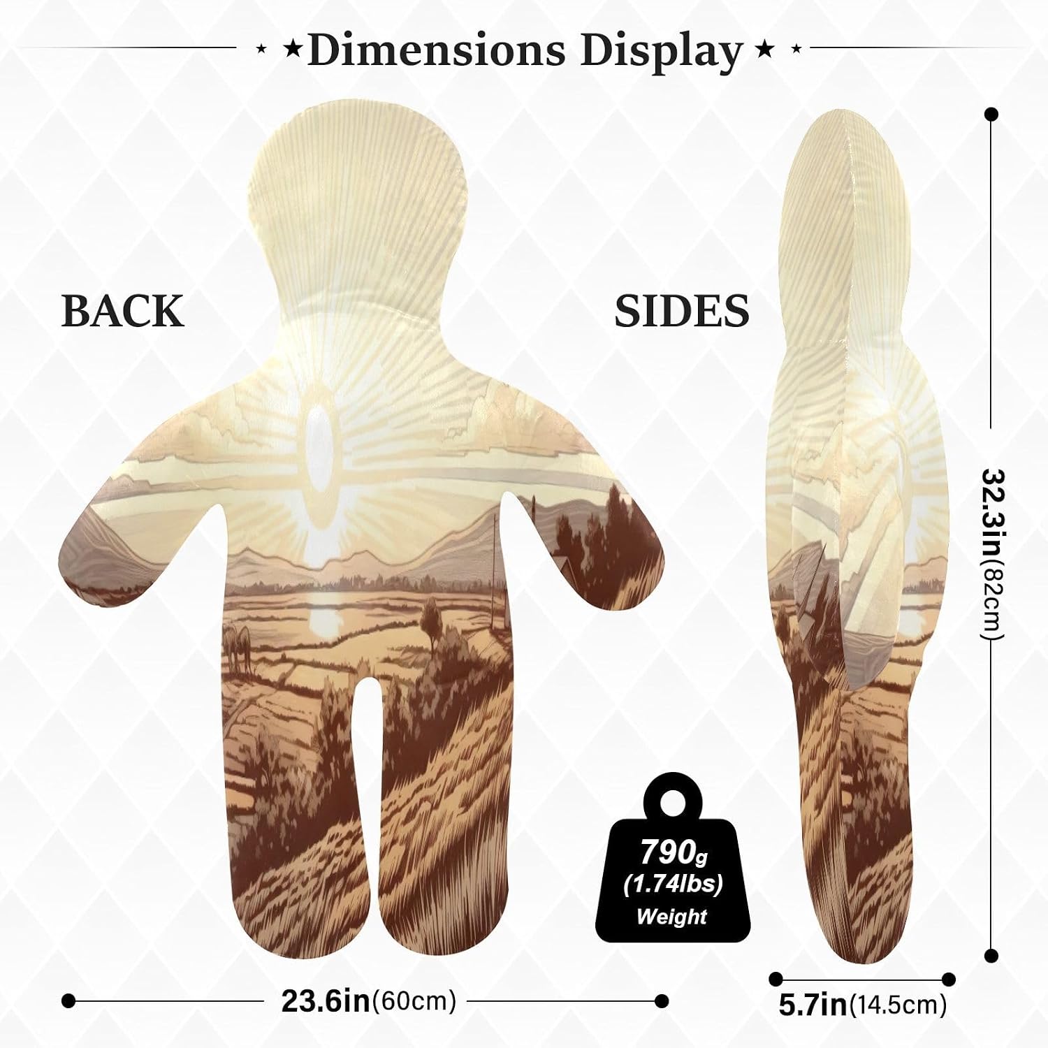 Farmer in Field Human-Shaped Pillow Soft Body Pillows Washable Velvet Pillows for Anxiety Relief Sleeping Cuddling & Support