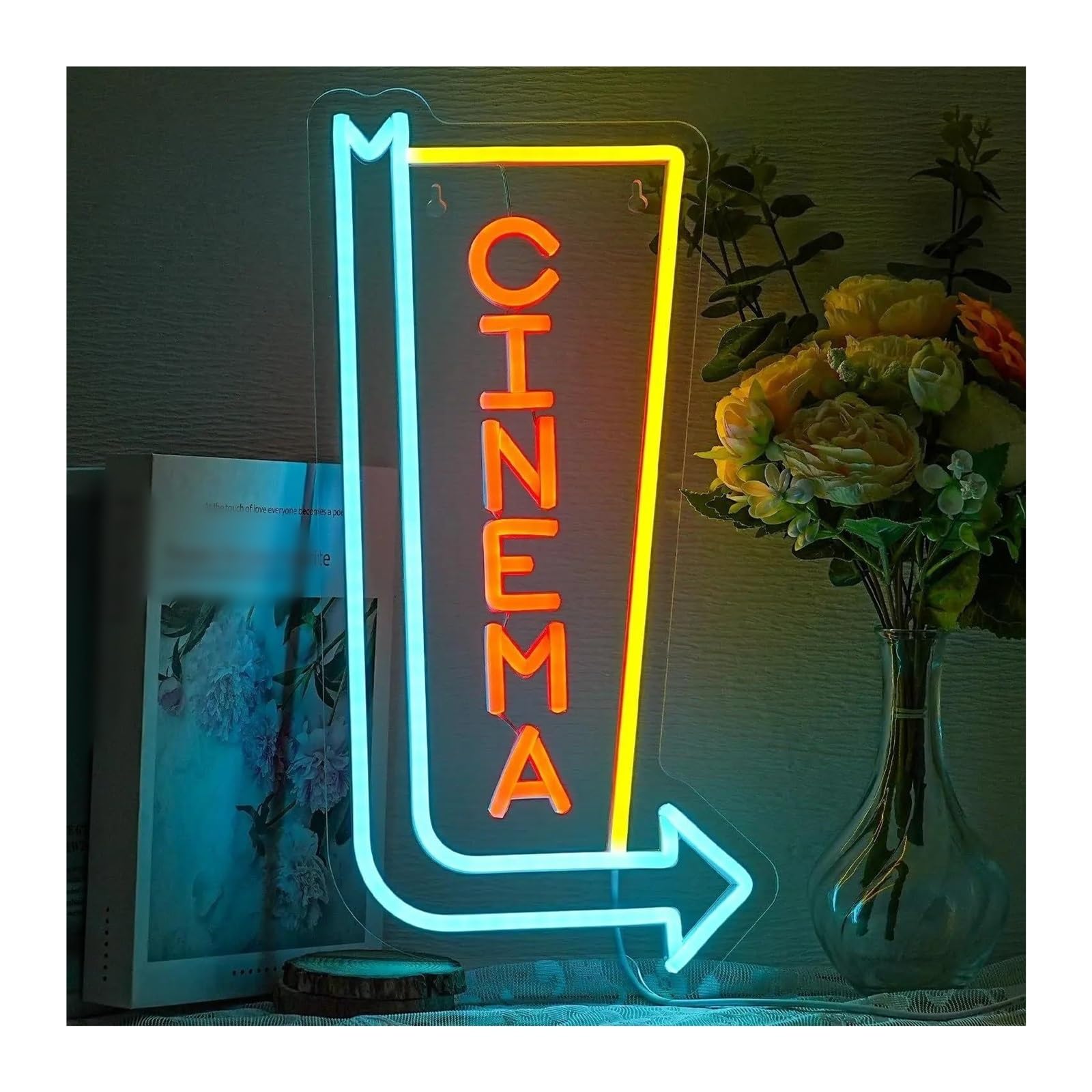 XENITE Luci al Neon Da Parete Cinema LED Neon - Atmosfera Cinematografica, Adatta Per Sale Video, Home Theater E Decorazioni Per Feste 42cmx20cm