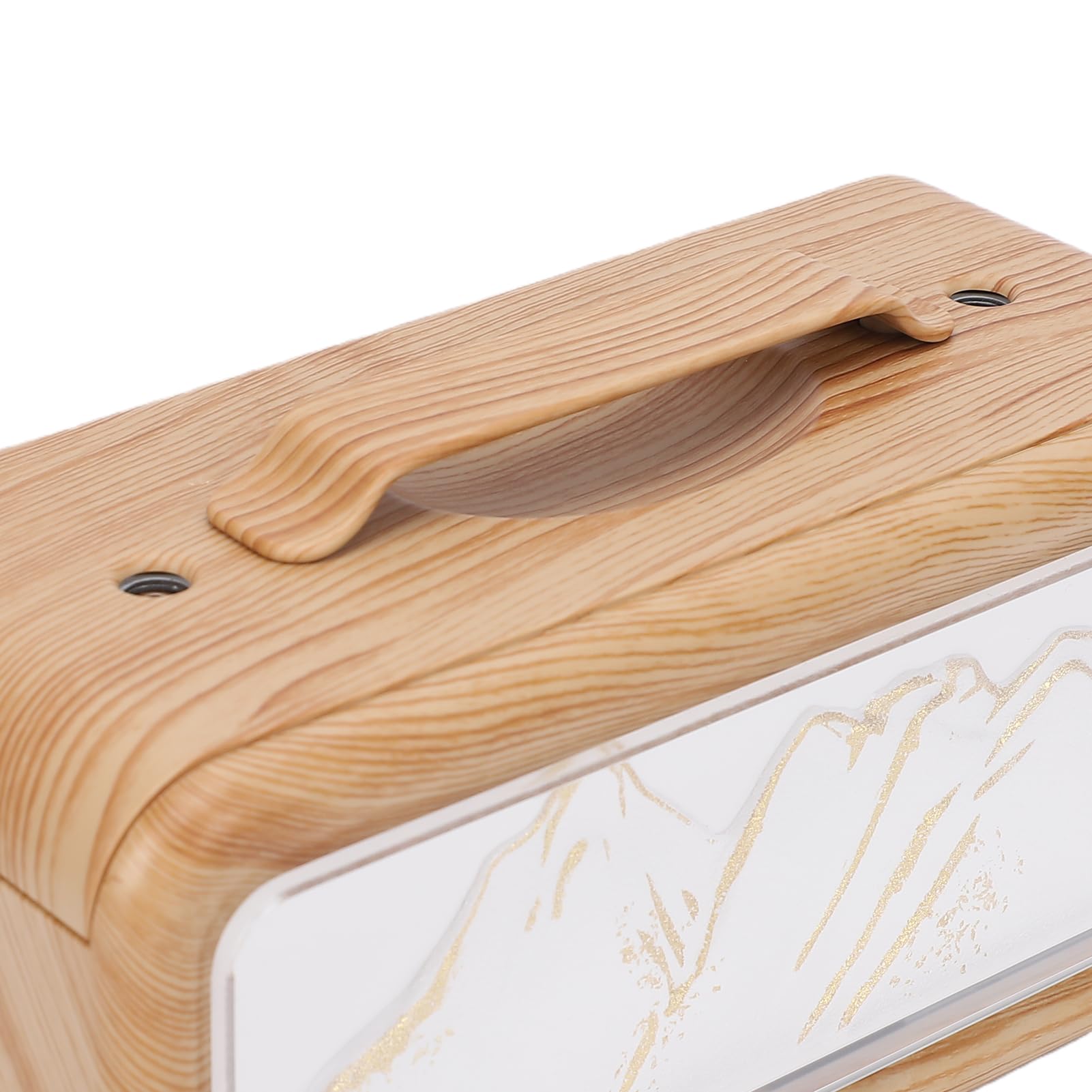 Buachois Diffusore Aromi Ultrasuoni 600ml Umidificatore USB Luce LED per Camera (Dark Wood Grain)