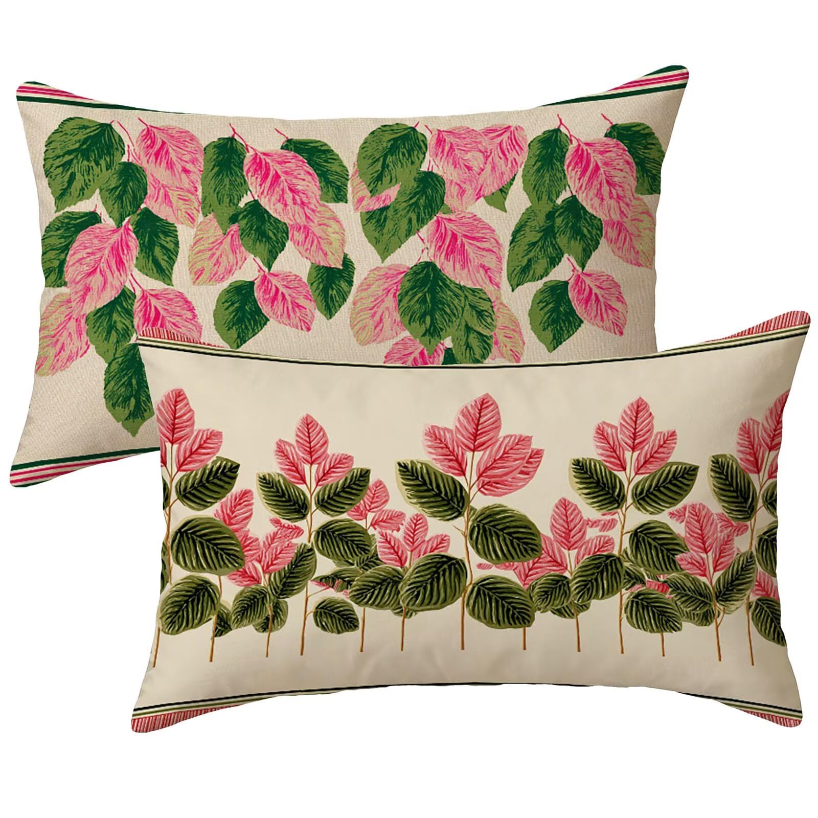 Taie oreiller 50x70 housse coussin imperméable extérieur lin décoration canapé jardin lot de 2