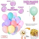 Zyozique 54 Piece Unicorn Birthday Decoration Kit with Paper Banner, Cardstock Cutouts, Arch, Glue Dots, Gold Confetti Balloons and Multicolor Pastel Balloons for Birthday Party gallery image