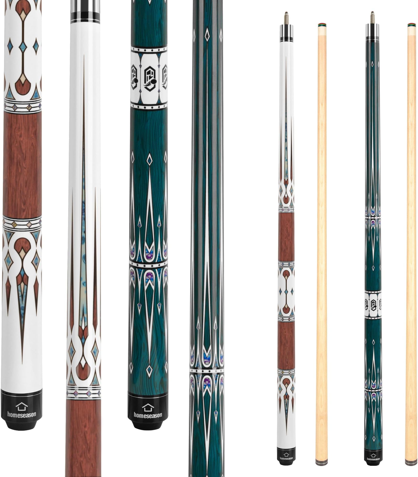 'HomeSeason Pool Cue Stick 57'' Billiard Cue Sticks Professional Low Deflection Pool Sticks'