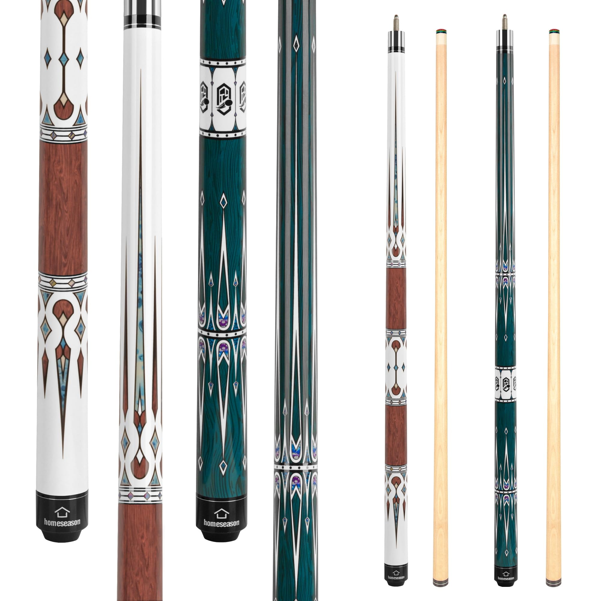 'HomeSeason Pool Cue Stick 57'' Billiard Cue Sticks Professional Low Deflection Pool Sticks'