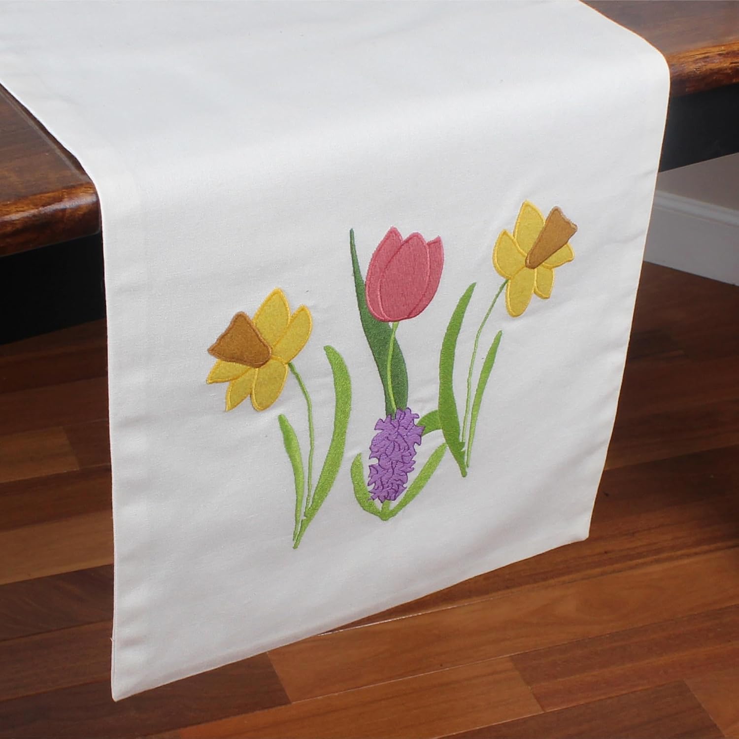 Home Collection by Raghu - Spring Florals Long Table Runner, a Thick Table Runner to Use as Side Table Runners on Dining Table - Crafted from Premium Cotton Fibers - Multicolor Table Runner, 14x36