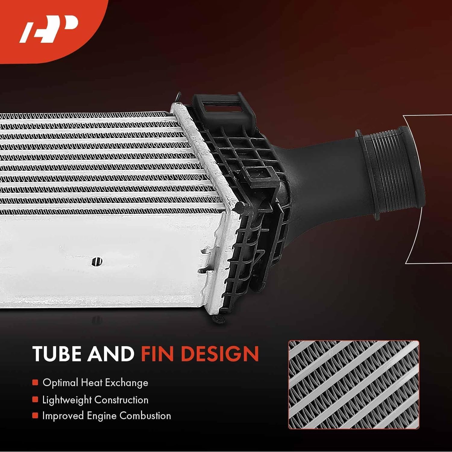 A-Premium Turbocharger Intercooler Compatible with 2018-2021 Audi S4 S5 S5 Sportback, 3.0L, Charge Air Cooler
