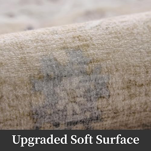 Miniatura 4 de Alfombras de área de 5 x 7 pies para dormitorio, antideslizantes, lavables, con diseño estampado desgastado, ultra suave, para sala de estar,