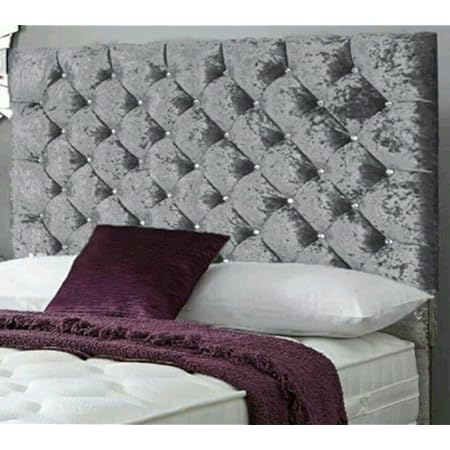 Safron Silver Velvet Headboard Great Style 32 All Colours Sizes 5ft King Size Silver Amazon Co Uk Home Kitchen