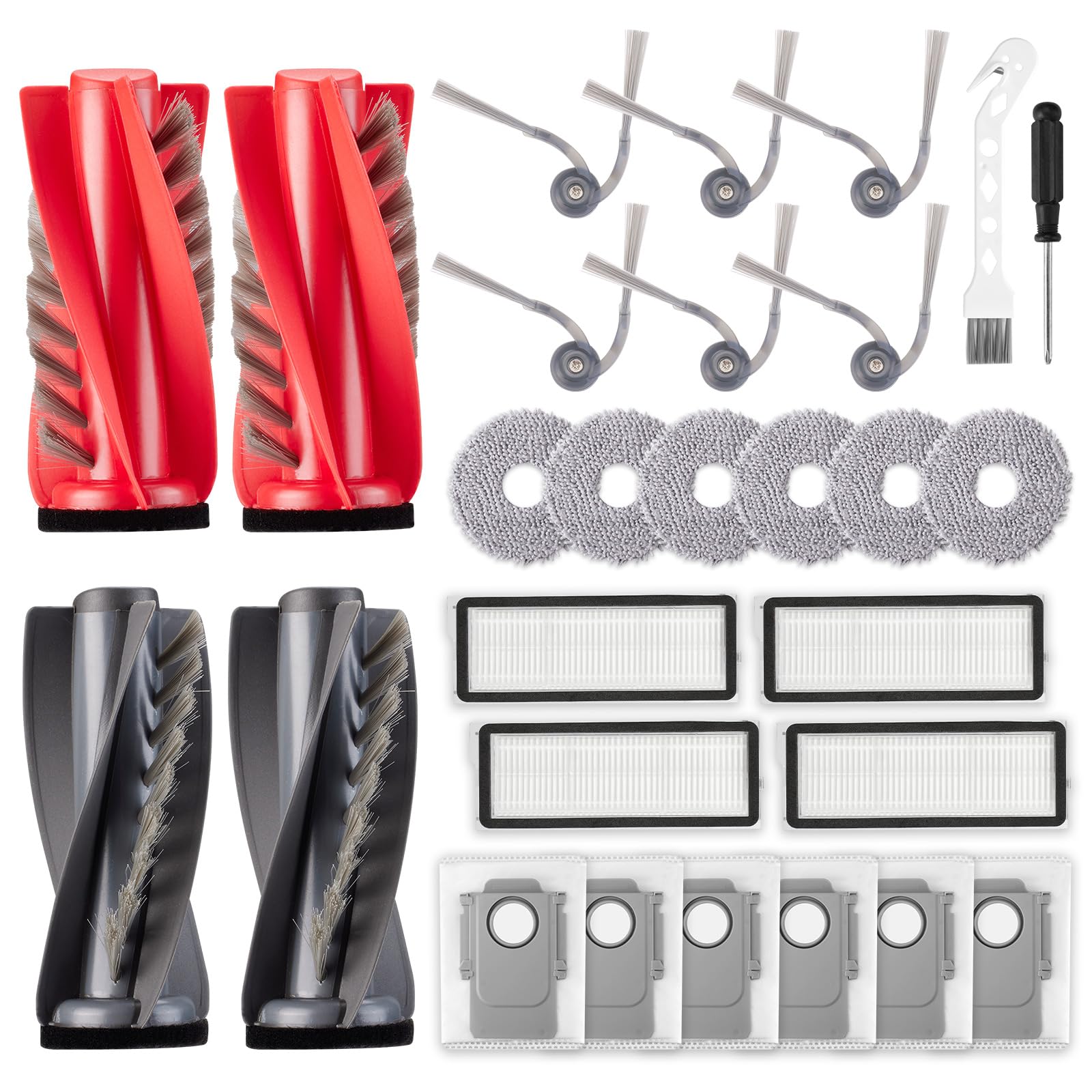 Kit accessoires Roborock Qrevo Edge brosse principale sac poussière et tampon de rechange