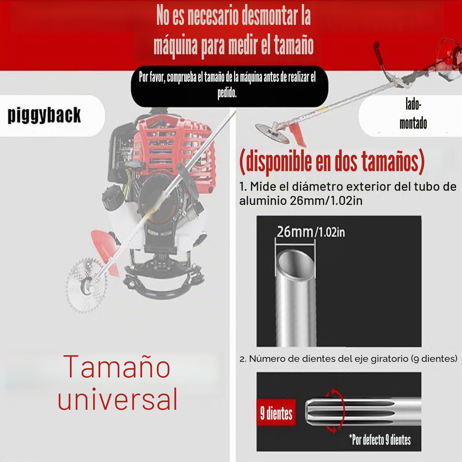 Rueda Cultivadora de 9 Dientes de 26 Mm, Aleación Premium 2 en 1, Herramienta Multiusos para Deshierbe y Aflojamiento de Suelos de Jardín de 6 Garras, Compatibilidad Universal