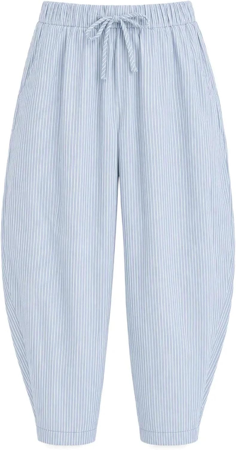 Womens Pants Wide Leg Harem Palazzo Barrel Pant with Pockets