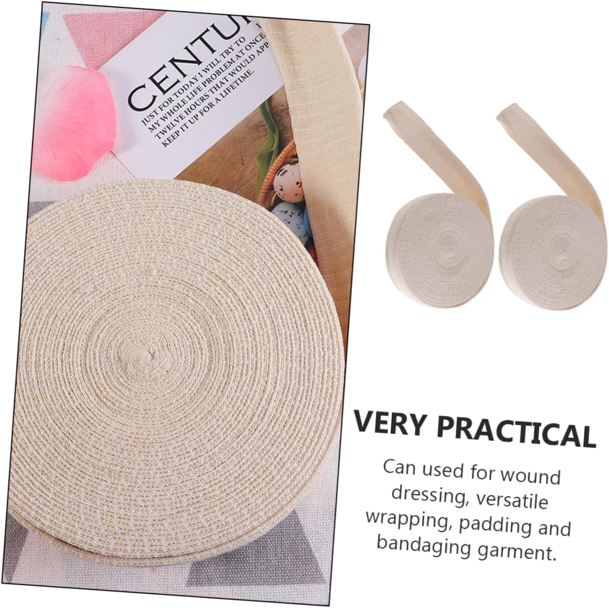 FOMIYES 2rolls Elastic Cotton Tubular Stockinette Wrap for Comfortable Dressing for Sprains Swelling and Fractures Breathable Reusable Bandage for Arm Hand Foot Support