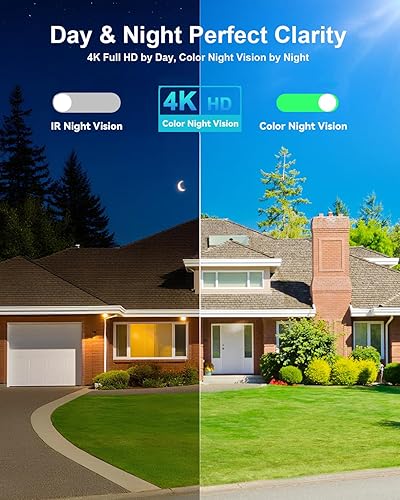 Miniatura 3 de Cámaras de seguridad inalámbricas para exteriores, 4K, WiFi, para seguridad en el hogar, con energía solarbatería, cámara PTZ de 360, visión