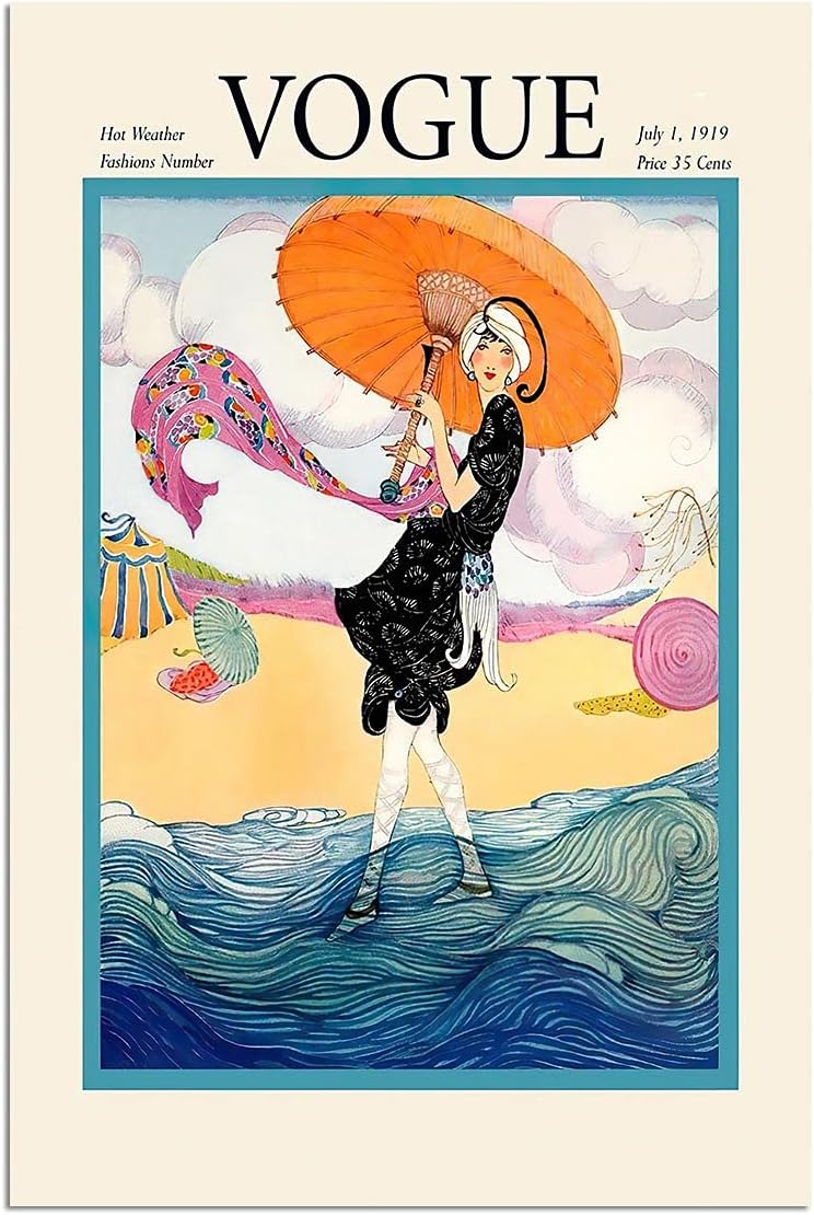Vogue Poster, Vintage Poster, Vogue Posters Vintage, Vogue Art, Vogue Posters For Wall, Vogue Poster Pictures, Vogue Decor, Vintage Vogue Wall Art, Bedroom Decor Aesthetic, Frameless, 12 X 18 Inch