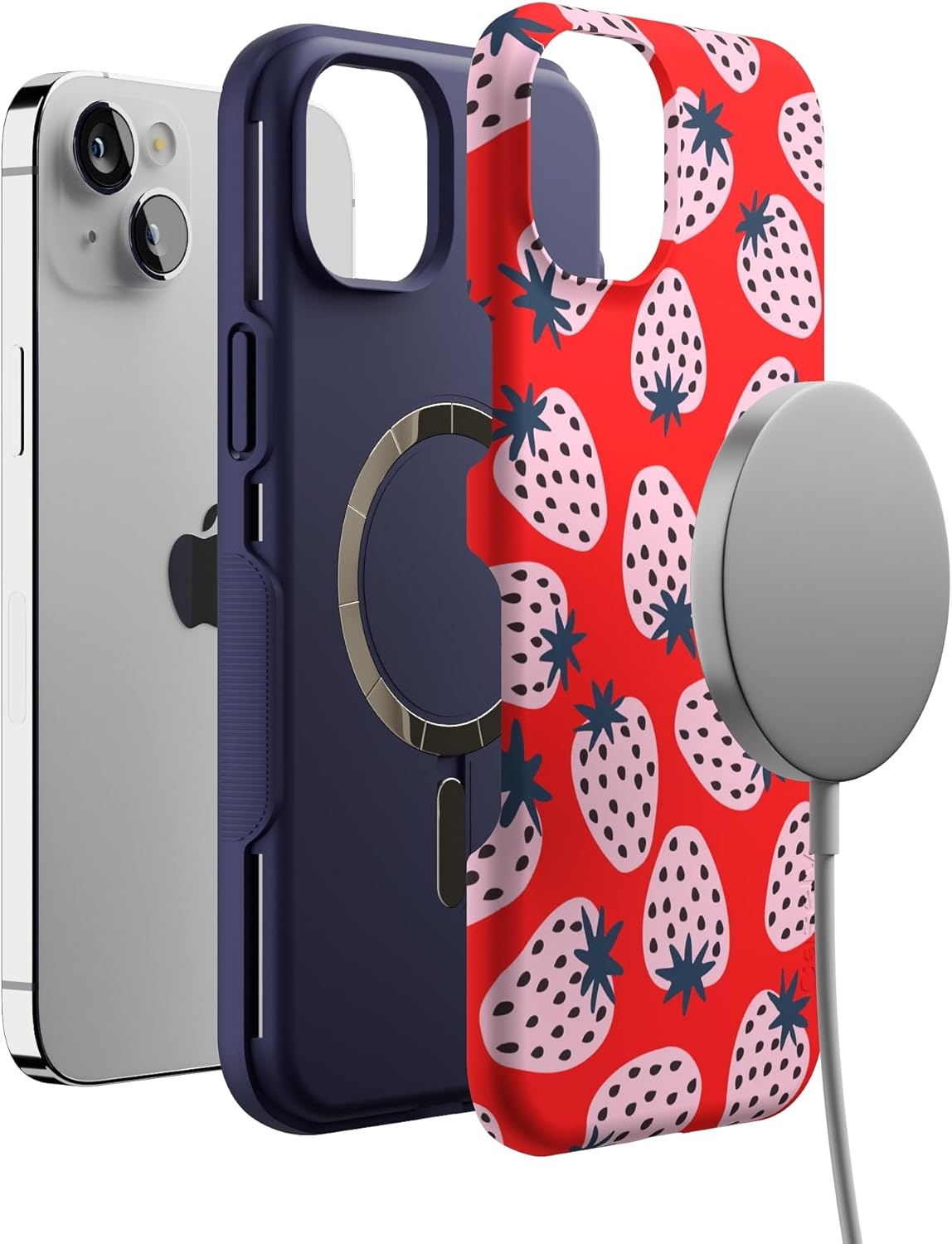 Casely iPhone 14 Plus Case | I'd Pick You | Red Strawberry | Bold Protective Design | Compatible with MagSafe