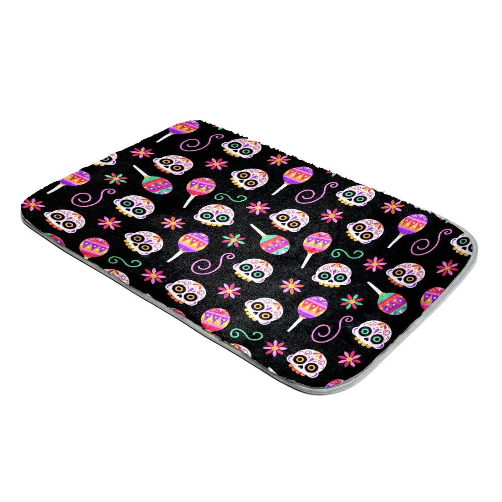 Tapis à poils longs crânes colorés en fausse fourrure douce pour salon