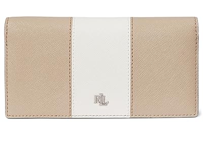 Lauren Ralph Lauren Two-Tone Crosshatch Leather Slim Wallet Wallet Women