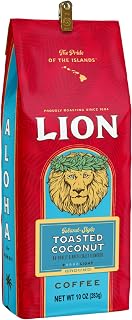 Arabica Coffee Beans, Light Roast, Premium Ground Coffee, Toasted Coconut Flavor, A Taste of Aloha, 10 Ounce Bag