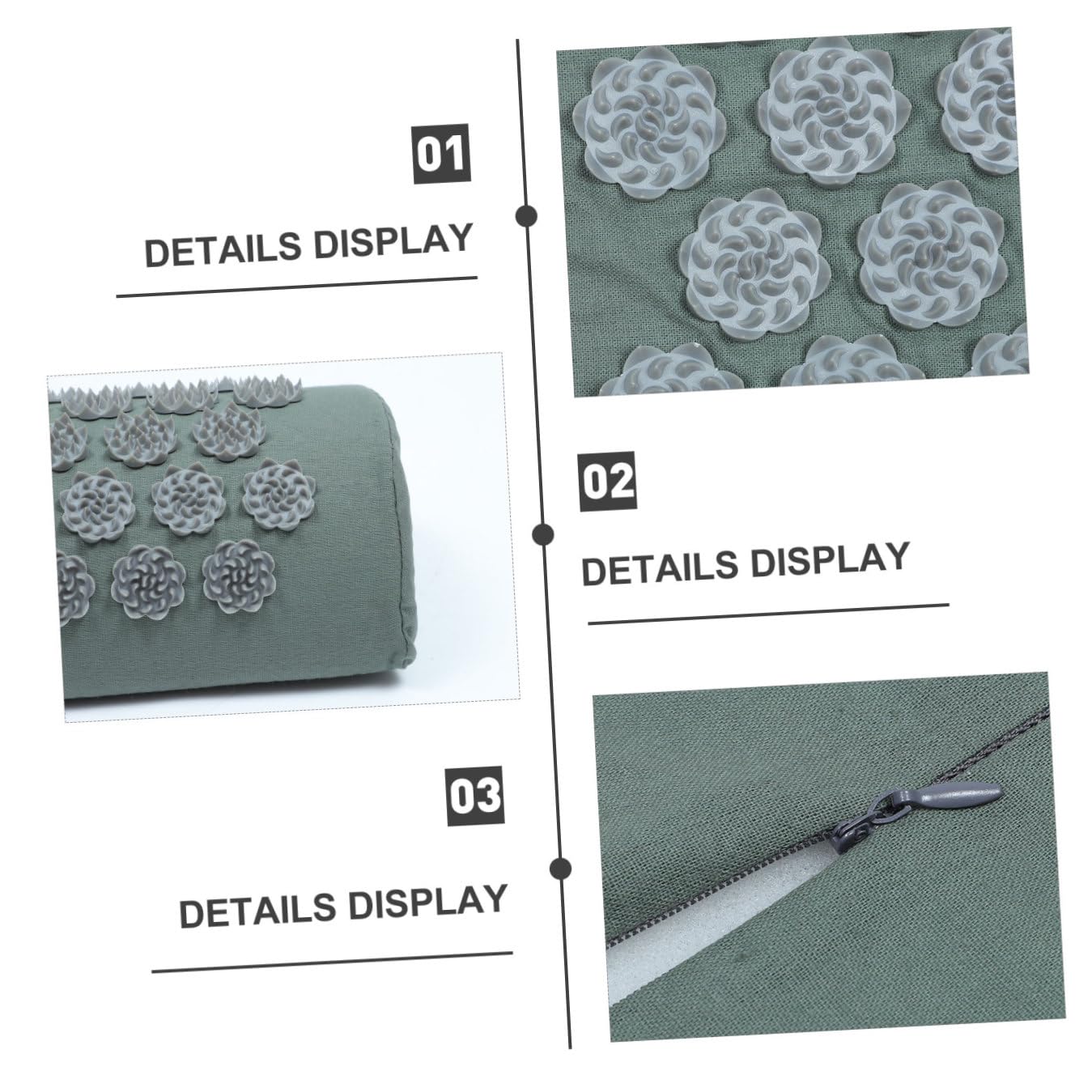 Kit 2 Pièces de Tapis de Massage et Coussin D'acupression Cervicale Confortable en Coton avec Paquet de Rangement Lavable pour Relaxation du Dos