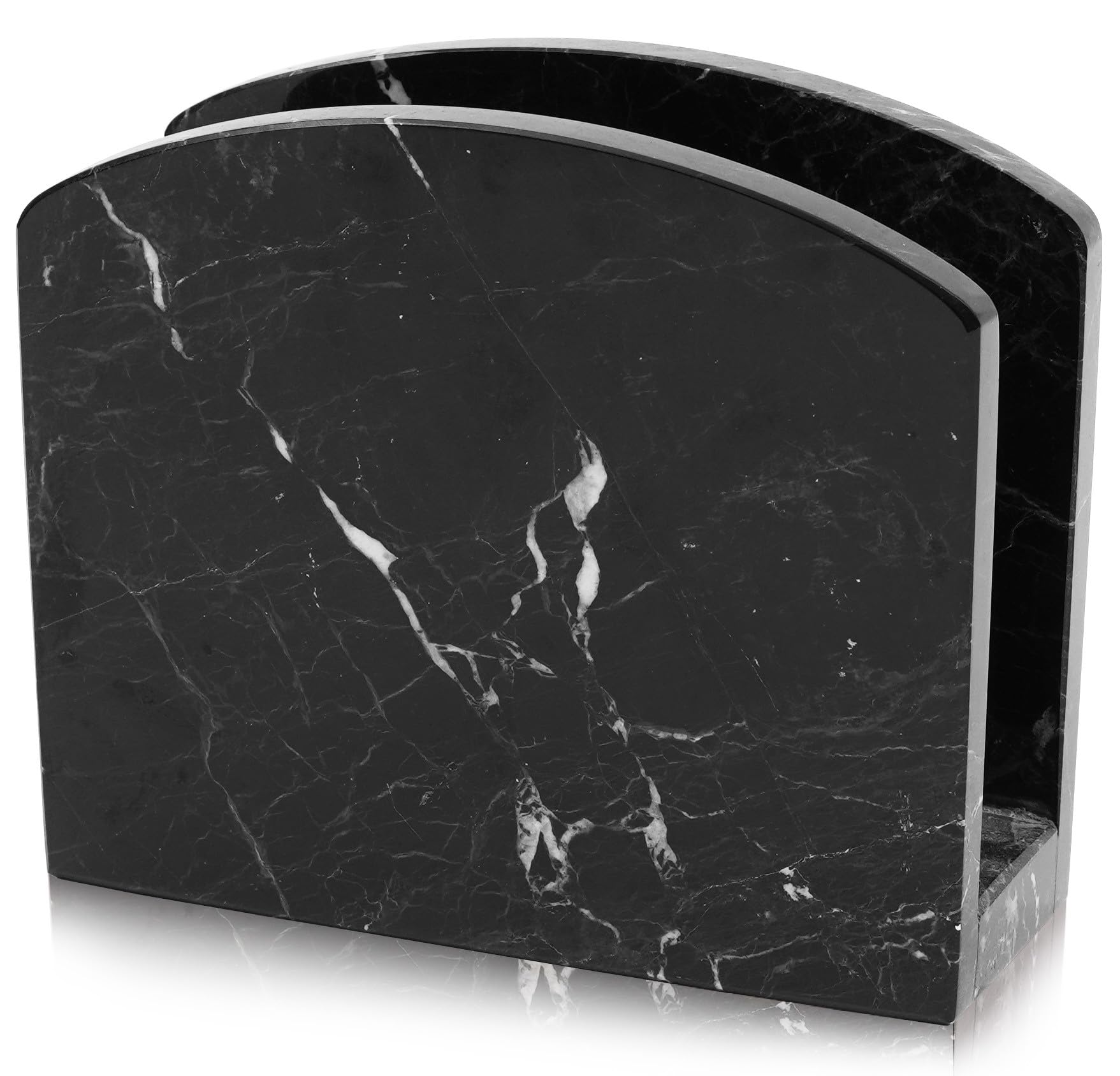 Radicaln Marble Napkin Holder 5.5" Inch Black Handmade Serviette Holder - Kitchen Table Top Decor, Napkins For Coffee Table, Cocktail Napkin Holder, Kitchen Accessories