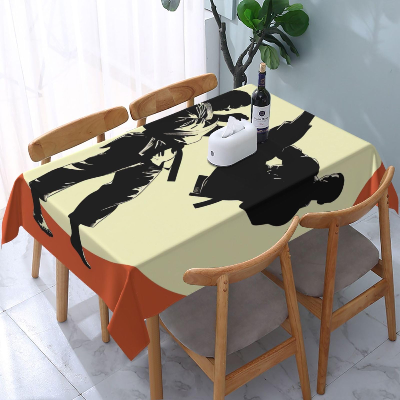 WPKJU Taekwondo Design Printed Tablecloth Water Resistant Table Cover Washable Rectangle Table Cloth for Tables 54x72 in