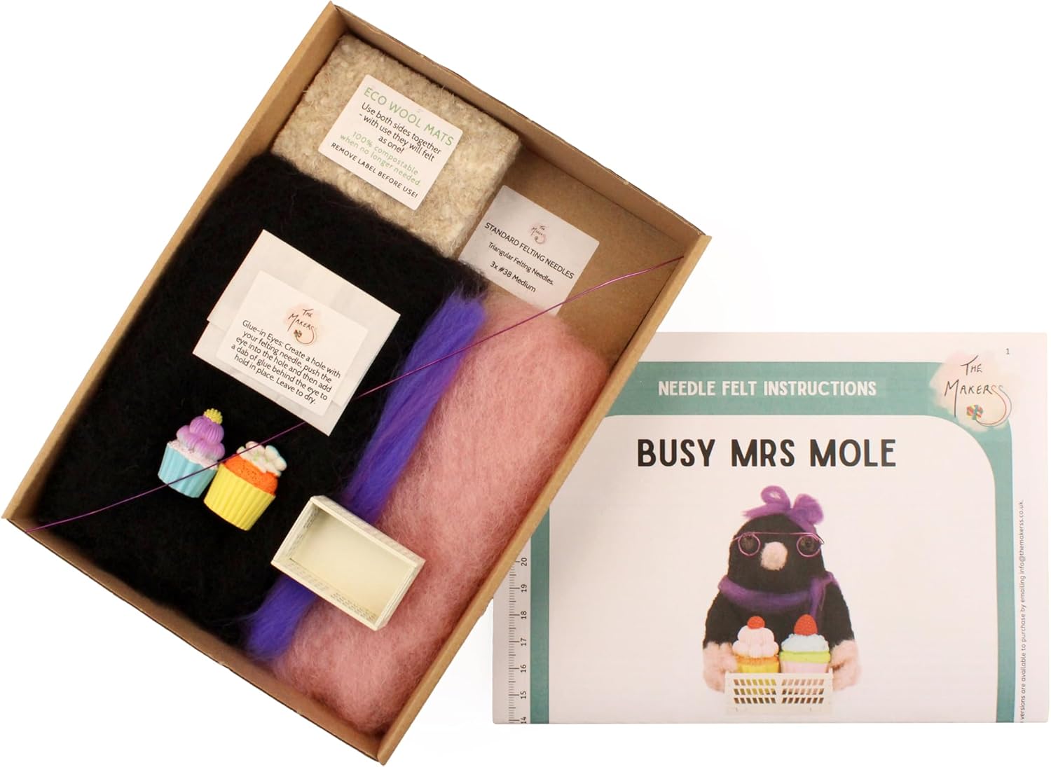 Wizardi Beginner Needle Felting Kit for Adults - Busy Mrs Mole. Animal Felting Kit 7-8cm Tall. Felting Tools. Wool Felting Supplies. Felt Crafts. Wool Felt. The Makerss