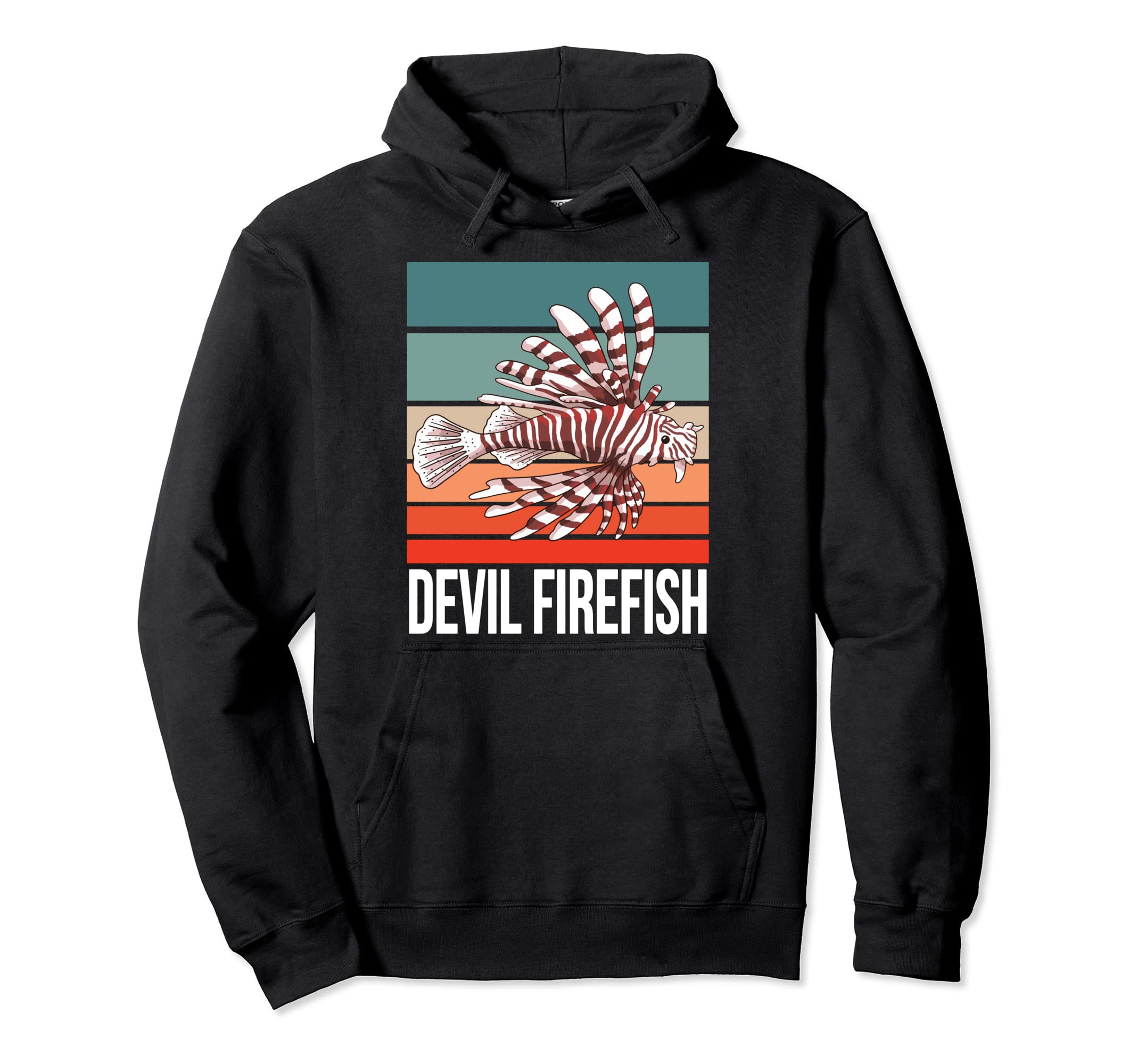 Retro Fish Lover Design Vintage Devil Firefish Pullover Hoodie