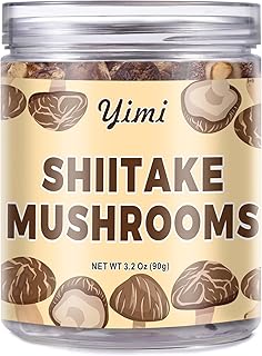 Yimi Dried Shiitake Mushrooms for Cooking, Thick Caps Dehydrated Mushroom, Fresh and Tender, Vegan Food, No Fumigation Sulfur, 3.2 Oz