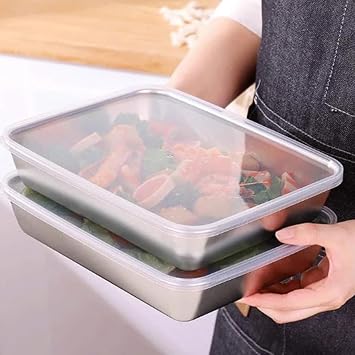 Rectangle Food Storage Containers Food Grade Reusable Stainless Steel