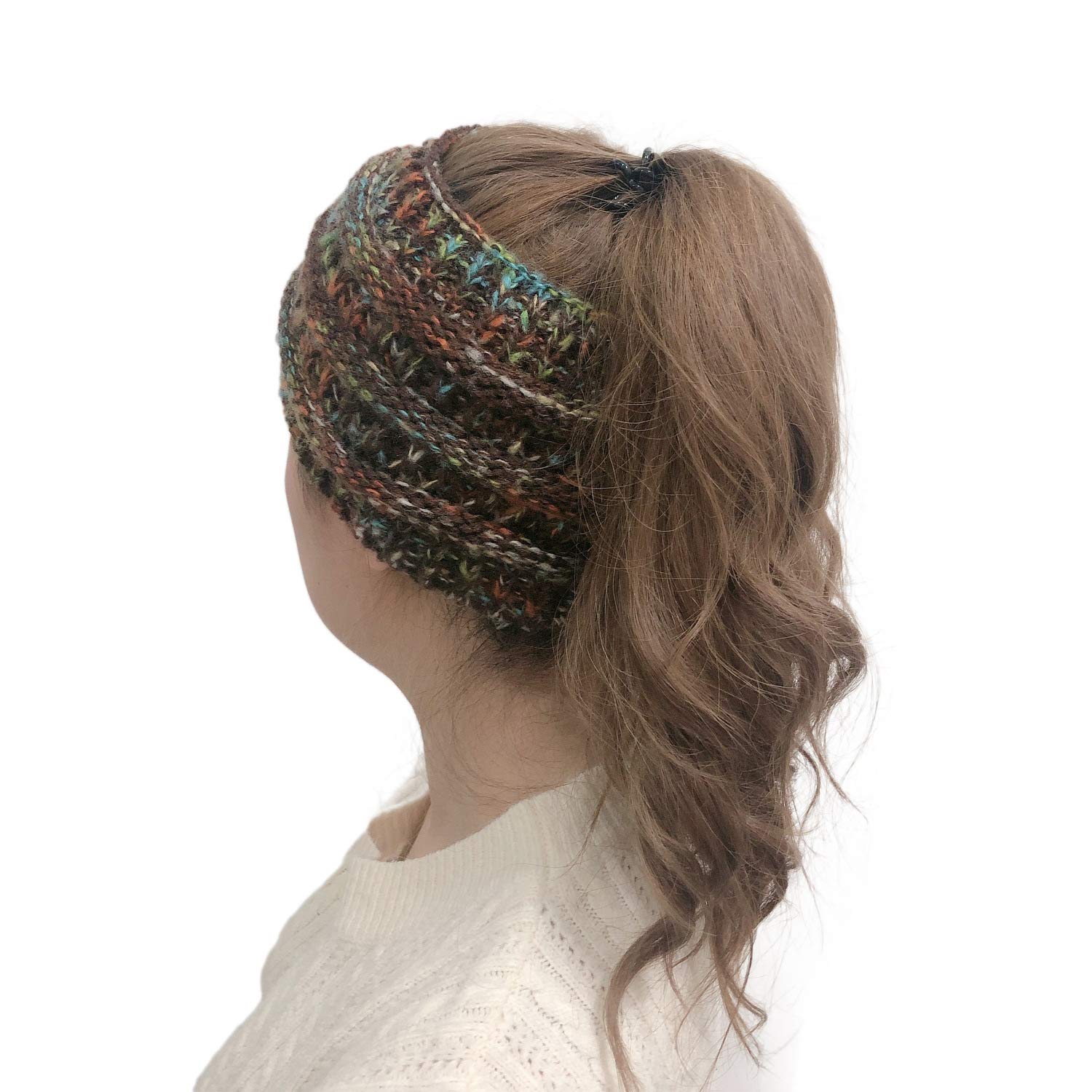 Damska czapka zimowa czapka czapka robiona na drutach opaska z dzianiny ciepła zimowa teksturowana dzianinowa czapka z kucykiem czapka typu beanie roztrzepany kok Household faucets